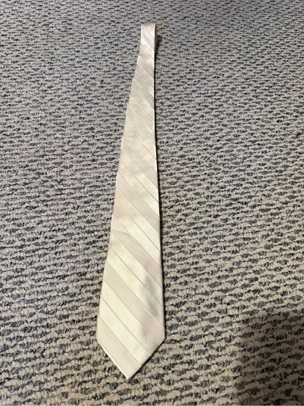 Bugatti Cream Striped Silk Tie
